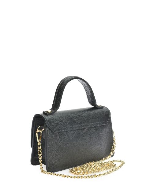 SS26 IR SBV 6 Schultertasche aus schwarzem Leder - 11x19x6,5 cm