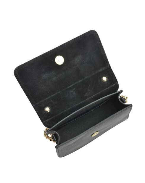 SS26 IR SBV 6 Schultertasche aus schwarzem Leder - 11x19x6,5 cm