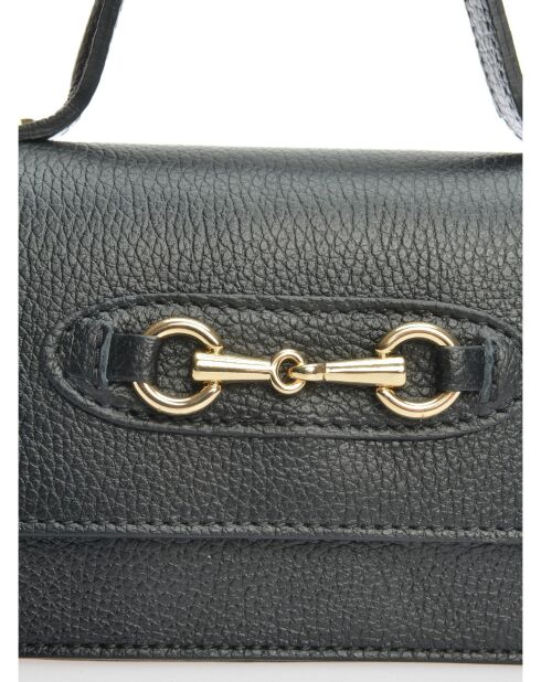 SS26 IR SBV 6 Schultertasche aus schwarzem Leder - 11x19x6,5 cm