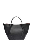 SS26 IR 1975T zwarte leren handtas - 24x38x13,5 cm