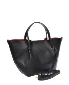 SS26 IR 1975T zwarte leren handtas - 24x38x13,5 cm