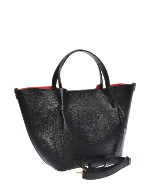 SS26 IR 1975T zwarte leren handtas - 24x38x13,5 cm