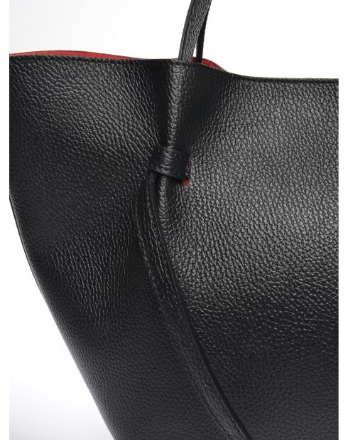 SS26 IR 1975T zwarte leren handtas - 24x38x13,5 cm