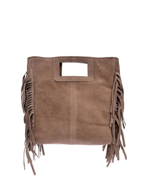 SS26 AL 8197T Tragetasche aus taupefarbenem Leder, 20 x 21 cm