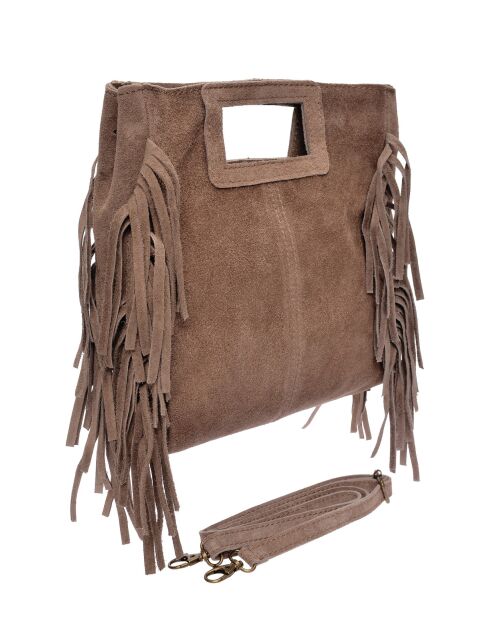 SS26 AL 8197T Tragetasche aus taupefarbenem Leder, 20 x 21 cm