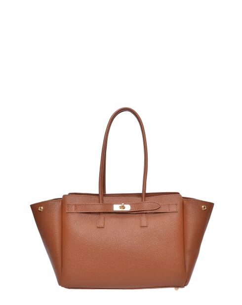 SS26 IR 177T cognac leren schoudertas - 26x32x10 cm