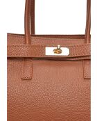 SS26 IR 177T cognac leren schoudertas - 26x32x10 cm