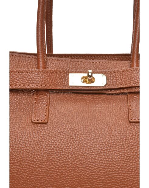 SS26 IR 177T cognac leren schoudertas - 26x32x10 cm