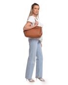 SS26 IR 177T cognac leren schoudertas - 26x32x10 cm