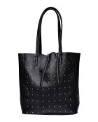 SS26 IR 175 zwarte leren Hobo-tas - 28,5x25,5x8 cm