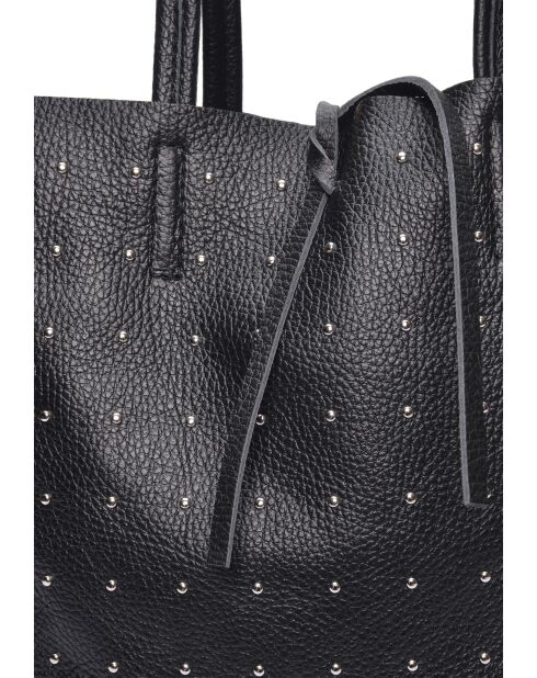 SS26 IR 175 zwarte leren Hobo-tas - 28,5x25,5x8 cm