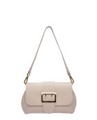 SS26 IR 183T Schultertasche aus beigem Leder - 17x25x5 cm