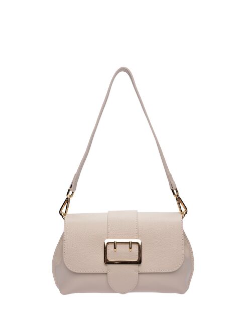 SS26 IR 183T Schultertasche aus beigem Leder - 17x25x5 cm