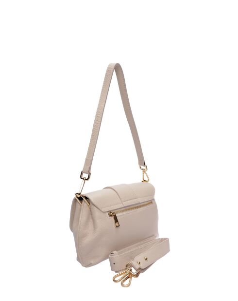 SS26 IR 183T Schultertasche aus beigem Leder - 17x25x5 cm