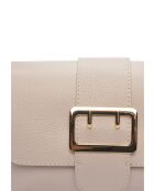 SS26 IR 183T Schultertasche aus beigem Leder - 17x25x5 cm