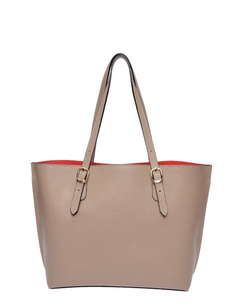 SS26 IR 176 Schultertasche aus taupefarbenem Leder - 26x29x9,5 cm