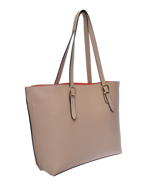 SS26 IR 176 Schultertasche aus taupefarbenem Leder - 26x29x9,5 cm