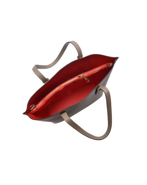 SS26 IR 176 Schultertasche aus taupefarbenem Leder - 26x29x9,5 cm