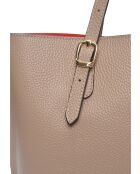 SS26 IR 176 Schultertasche aus taupefarbenem Leder - 26x29x9,5 cm