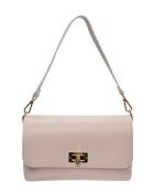 SS26 RM 150T Schultertasche aus beigefarbenem Leder - 17x24,5x6,5 cm