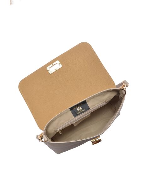 SS26 RM 150T Schultertasche aus beigefarbenem Leder - 17x24,5x6,5 cm