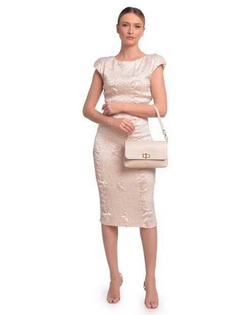 SS26 RM 150T Schultertasche aus beigefarbenem Leder - 17x24,5x6,5 cm