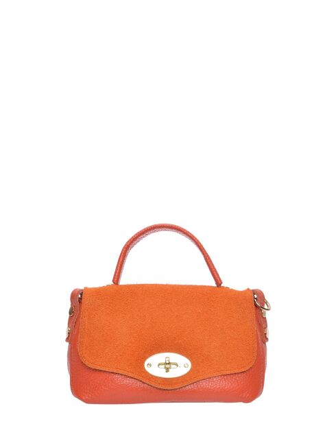 SS26 RM 147T Handtasche aus orangefarbenem Leder - 11,5 x 17,5 x 3,5 cm