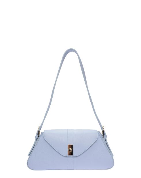 SS26 RM 1009T hemelsblauwe leren schoudertas - 15x34 laag x 24 hoog x 6,5 cm