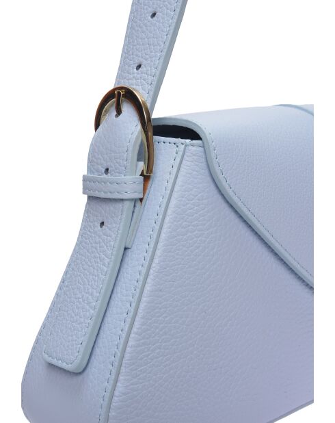 SS26 RM 1009T hemelsblauwe leren schoudertas - 15x34 laag x 24 hoog x 6,5 cm