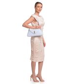 SS26 RM 1009T hemelsblauwe leren schoudertas - 15x34 laag x 24 hoog x 6,5 cm