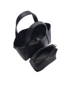 SS26 IR 121 schwarze Lederhandtasche - 20x30x12 cm