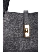SS26 IR 121 schwarze Lederhandtasche - 20x30x12 cm