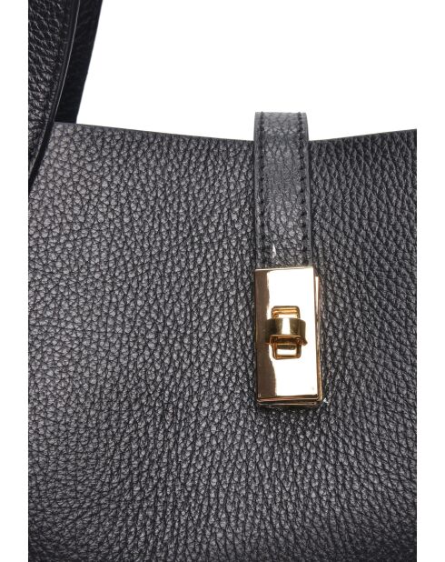 SS26 IR 121 schwarze Lederhandtasche - 20x30x12 cm