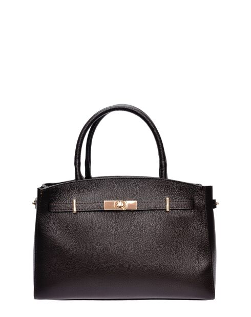 SS26 IR 181T donkerbruine leren draagtas - 22,5x31x9 cm