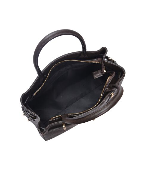 SS26 IR 181T donkerbruine leren draagtas - 22,5x31x9 cm