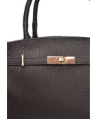 SS26 IR 181T donkerbruine leren draagtas - 22,5x31x9 cm