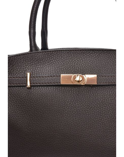 SS26 IR 181T donkerbruine leren draagtas - 22,5x31x9 cm