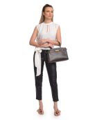 SS26 IR 181T donkerbruine leren draagtas - 22,5x31x9 cm