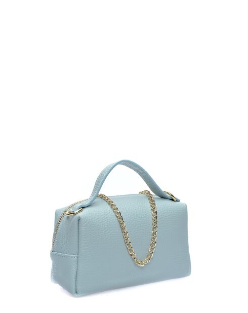 SS26 IR 185T himmelblaue Schultertasche aus Leder - 12,5 x 17 x 6,5 cm