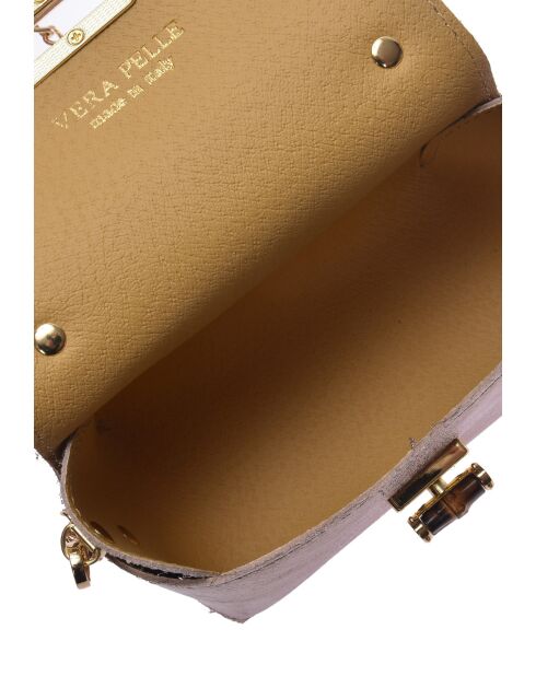 SS26 RM 8193 bronzen leren schoudertas - 8,5x15x8 cm