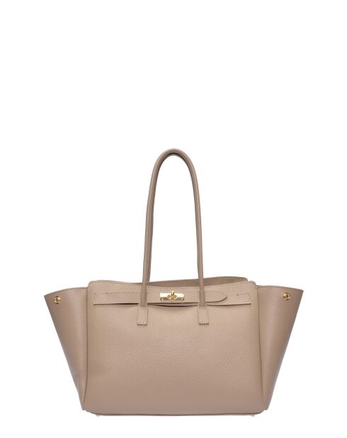 SS26 IR 177T Schultertasche aus taupefarbenem Leder - 26x32x10 cm