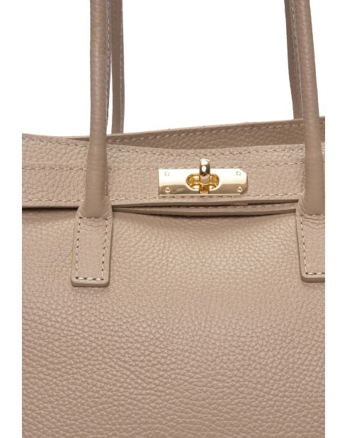 SS26 IR 177T Schultertasche aus taupefarbenem Leder - 26x32x10 cm