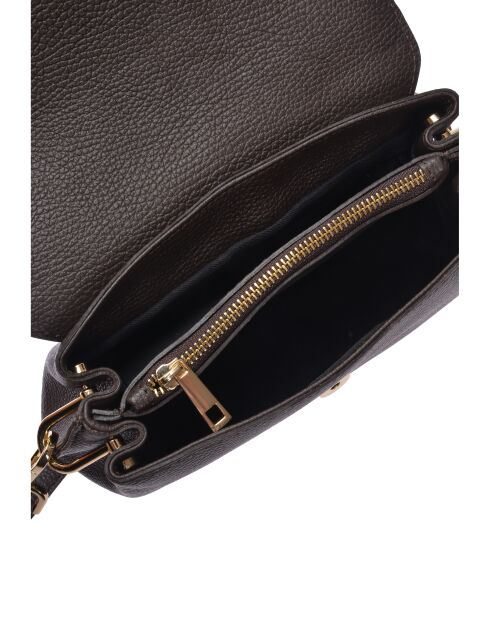 SS26 IR 183T donkerbruine leren schoudertas - 17x25x5 cm
