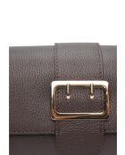 SS26 IR 183T donkerbruine leren schoudertas - 17x25x5 cm