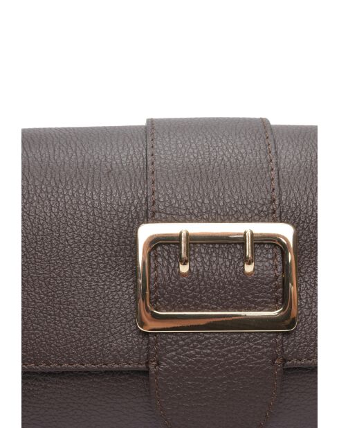 SS26 IR 183T donkerbruine leren schoudertas - 17x25x5 cm