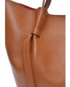 SS26 IR 1975T Handtasche aus cognacfarbenem Leder - 24x38x13,5 cm