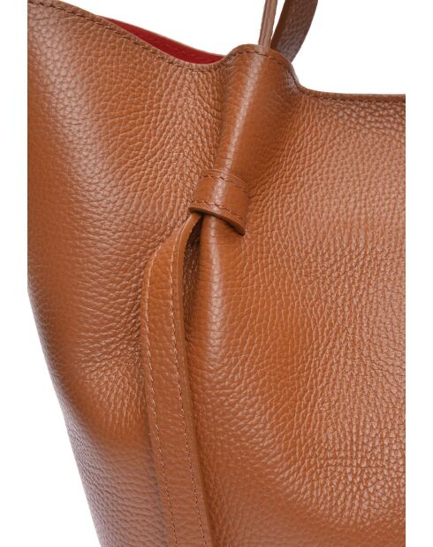 SS26 IR 1975T Handtasche aus cognacfarbenem Leder - 24x38x13,5 cm