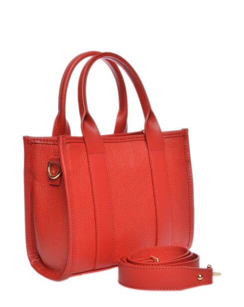 SS26 IR 1980T rode leren handtas - 18,5x22x8 cm