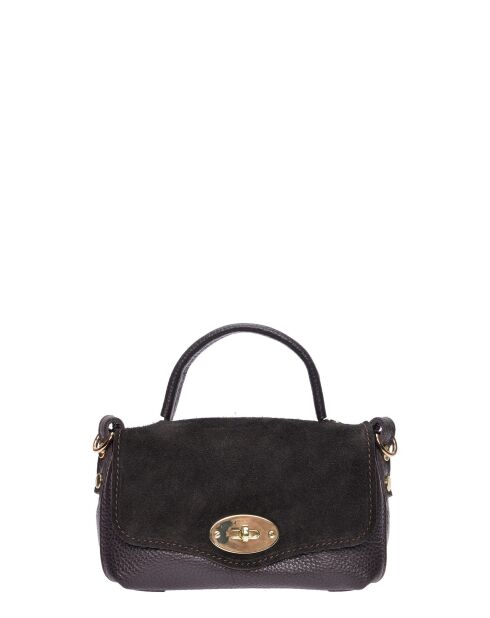 SS26 RM 147T donkerbruine leren handtas - 11,5x17,5x3,5 cm