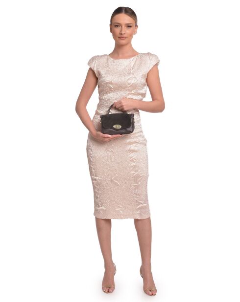 SS26 RM 147T donkerbruine leren handtas - 11,5x17,5x3,5 cm